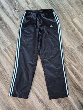Y2K Adidas Mesh-lined Nylon Track Pants Ankle Zippers Men's Medium VintageAdidas